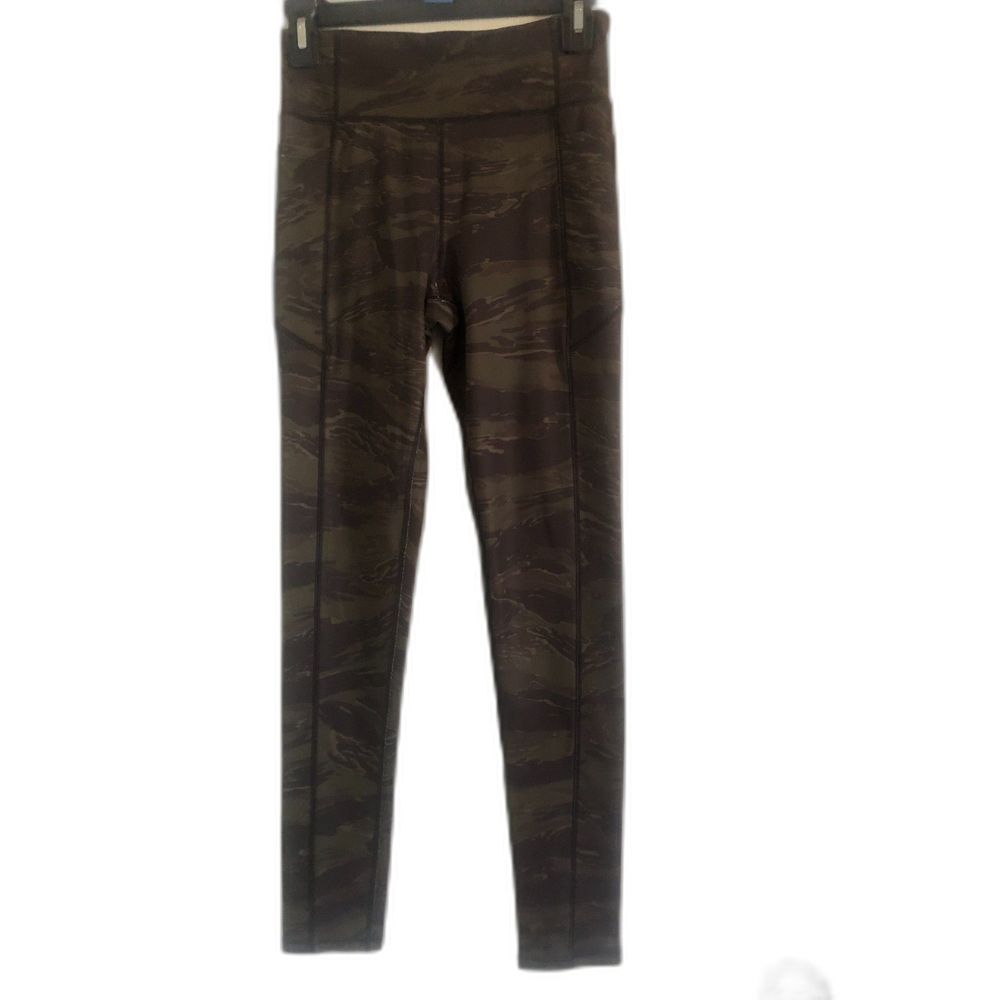 Gap Teen Girls Active Ankle Leggings Camo Green Side Pockets Size 14-16 NWT
